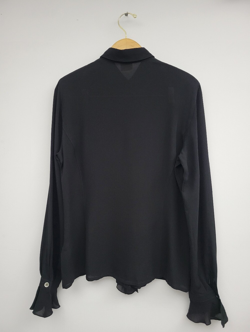 Vintage Escada Silk Black Blouse Sz 38 Medium - Picture 2 of 9